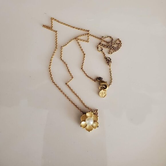 Spartina 449 Sea La Vie Bloom Magnolia Flower Necklace Gold Plated Mermaid Signe - Picture 7 of 9